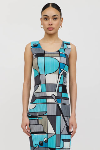 Pleats Please Issey Miyake Geometric Pleated Dress
