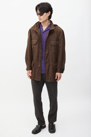 Issey Miyake Brown Hooded Cargo Jacket