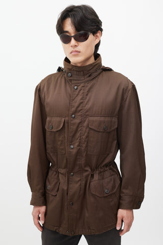 Issey Miyake Brown Hooded Cargo Jacket