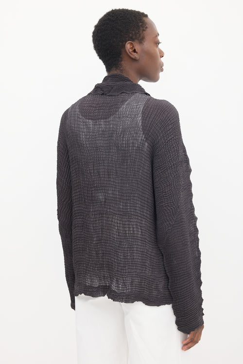 Issey Miyake Brown Wooly Pleats Shirt