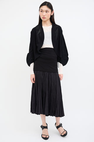 Issey Miyake Fete Black Cropped Cardigan