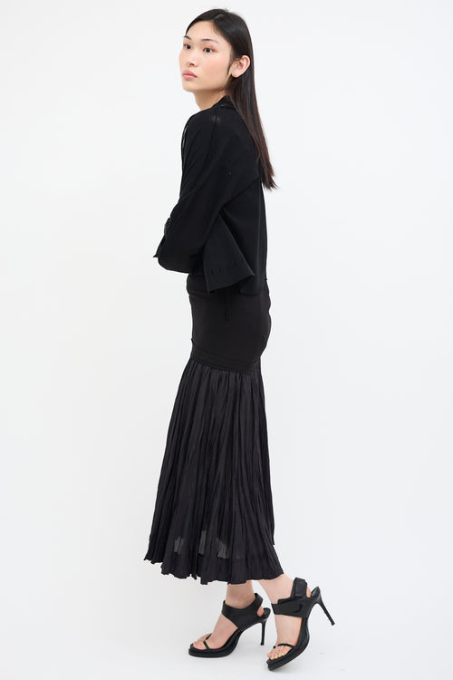 Issey Miyake Fete Black Cropped Cardigan