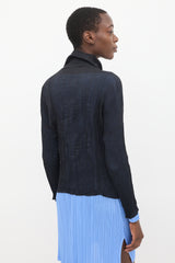 Issey Miyake Fete Black Sparkly Plissé Shirt