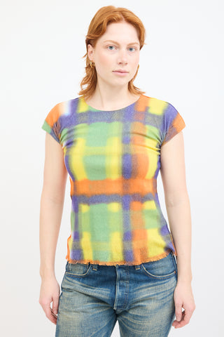 Issey Miyake Green & Multi Checkered T-Shirt