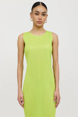 Pleats Please Issey Miyake Pleated Neon Maxi Dress