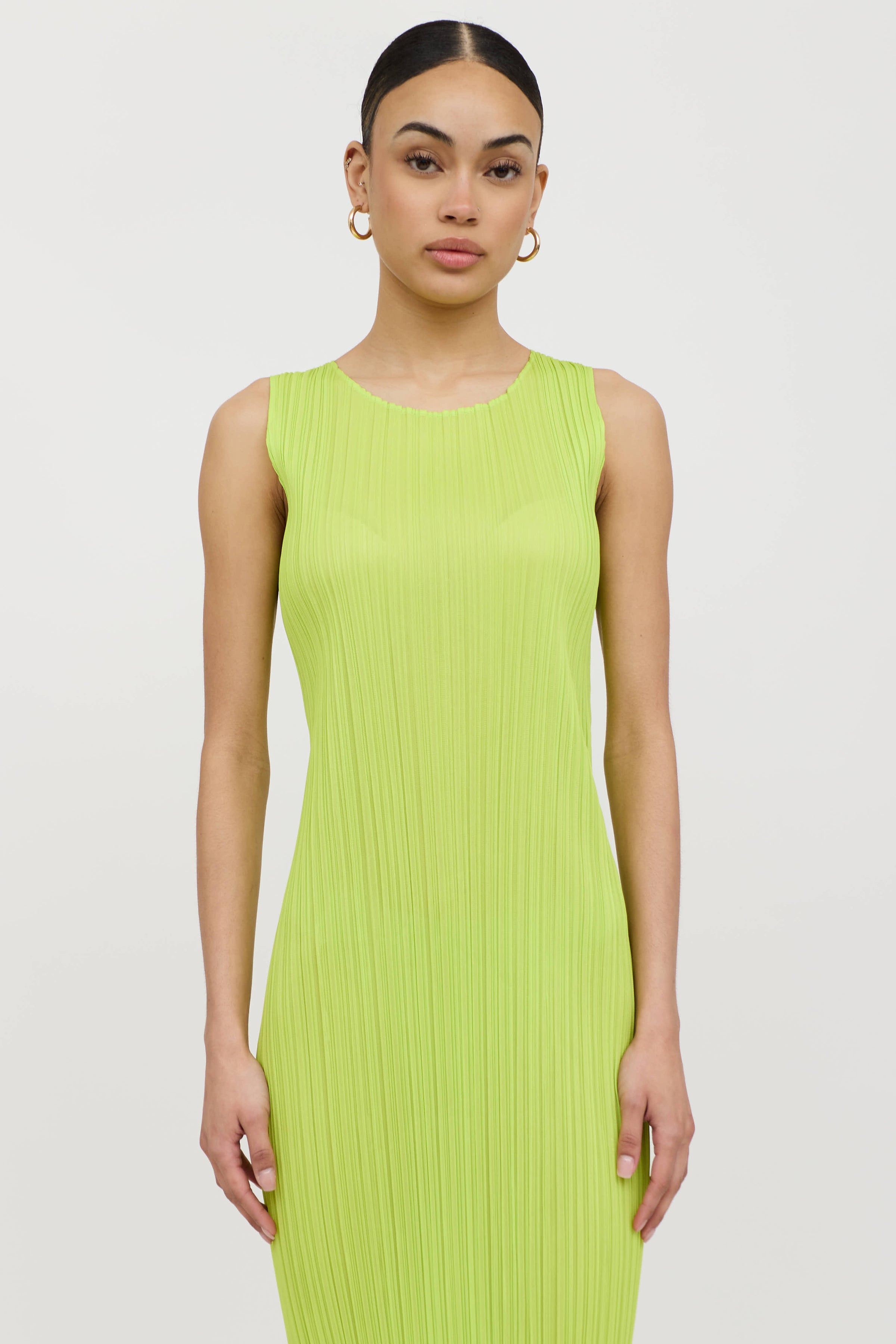 Pleats Please Issey Miyake // Pleated Neon Maxi Dress VSP Consignment Pleats Please Issey Miyake // Pleated Neon Maxi Dress VSP Consignment