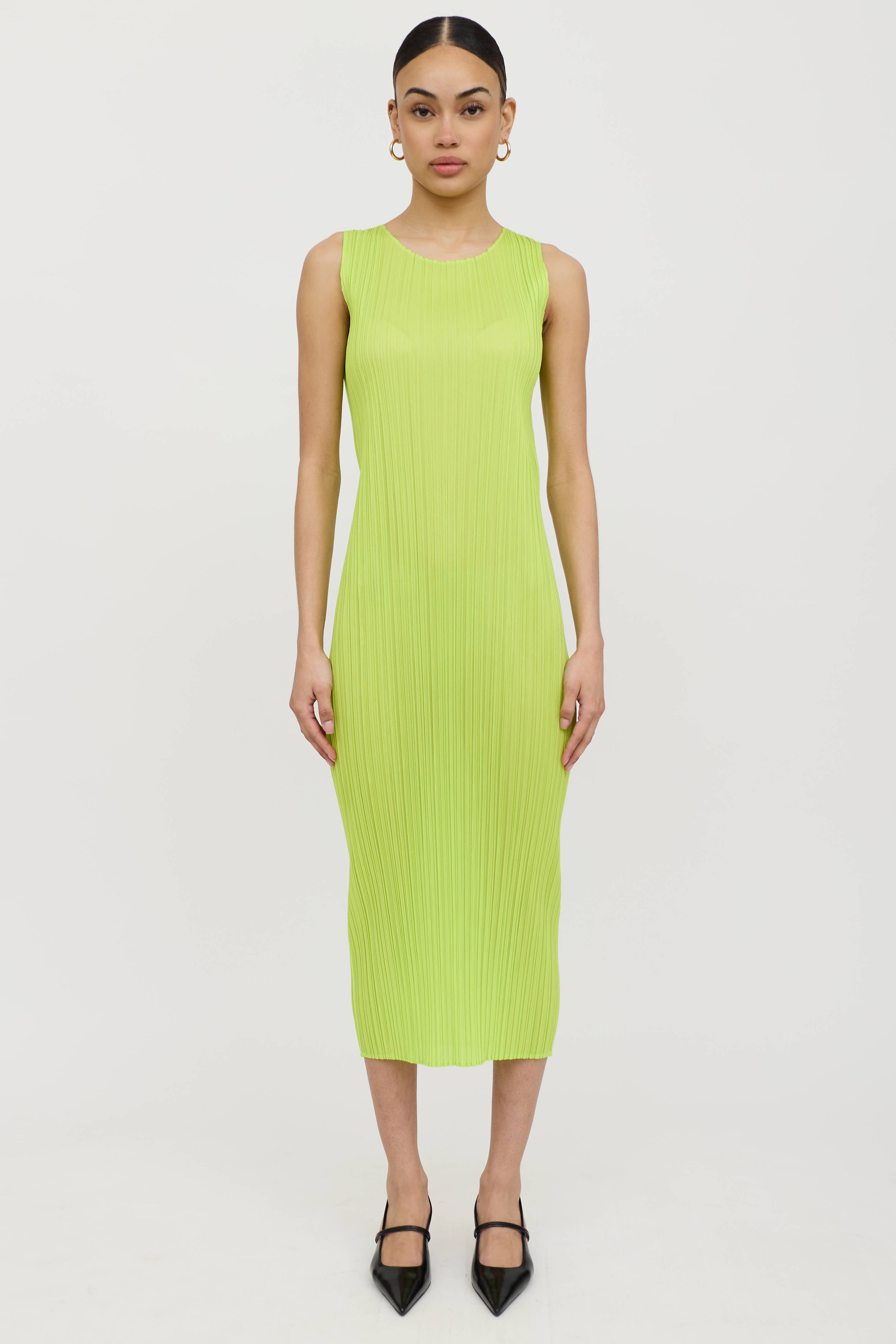Pleats Please Issey Miyake // Pleated Neon Maxi Dress VSP Consignment Pleats Please Issey Miyake // Pleated Neon Maxi Dress VSP Consignment