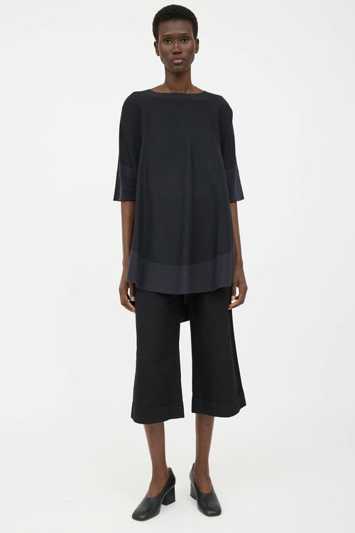 Issey Miyake Raw Hem Pleated Top