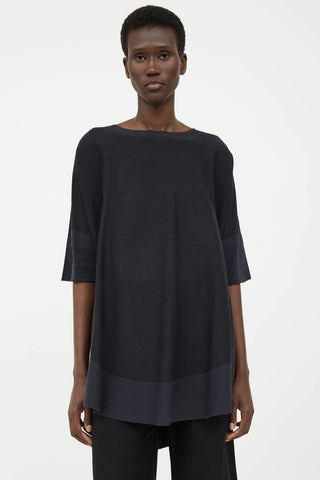 Issey Miyake Raw Hem Pleated Top