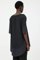 Issey Miyake Raw Hem Pleated Top