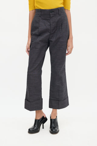 Issey Miyake Grey Metallic Pleated Trouser