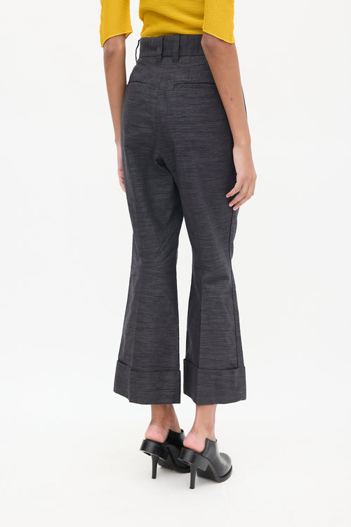 Issey Miyake Grey Metallic Pleated Trouser