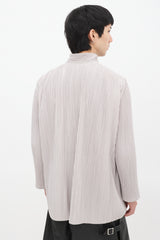Issey Miyake Grey Pleated Three Pocket Padded Jacket