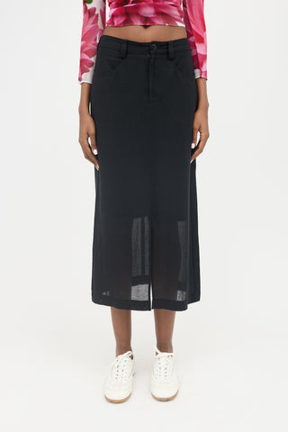 Issey Miyake Linen Midi Skirt