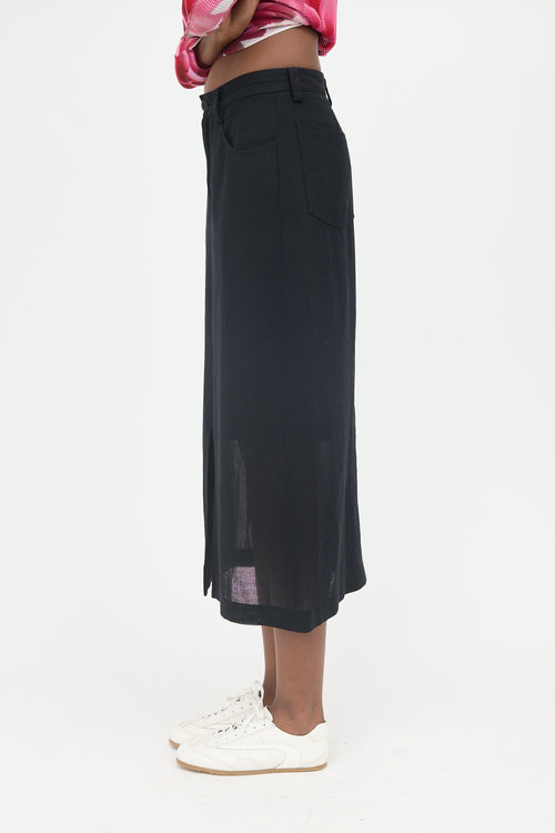 Issey Miyake Linen Midi Skirt