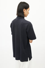 Issey Miyake Navy & White Polo Shirt