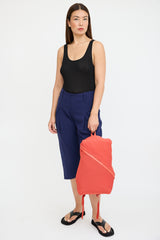 Pleats Please Issey Miyake Orange Bias Pleated Backpack
