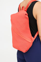 Pleats Please Issey Miyake Orange Bias Pleated Backpack