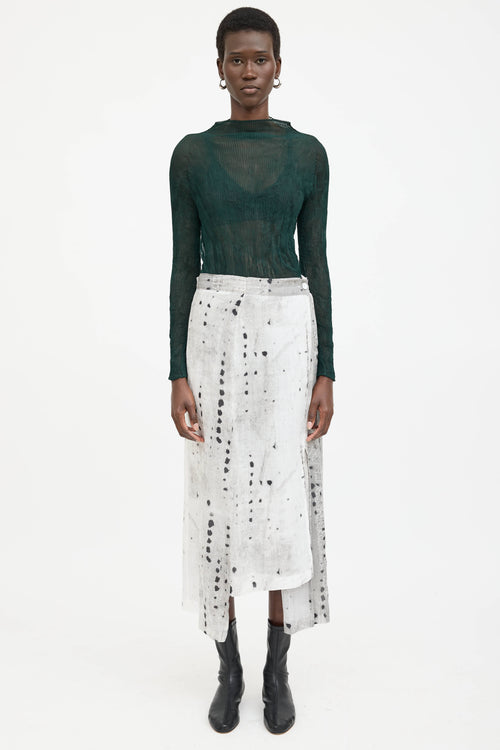 Issey Miyake Pleated Mock Neck Top