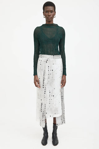 Issey Miyake Pleated Mock Neck Top