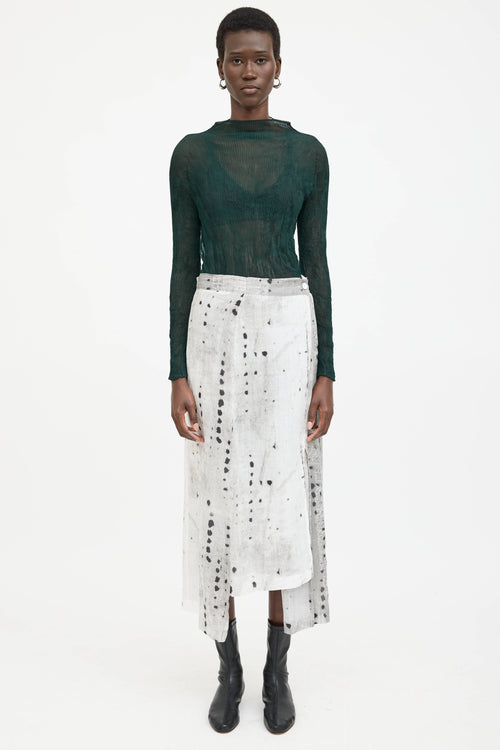 Issey Miyake Pleated Mock Neck Top