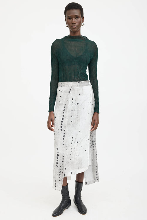 Issey Miyake Pleated Mock Neck Top