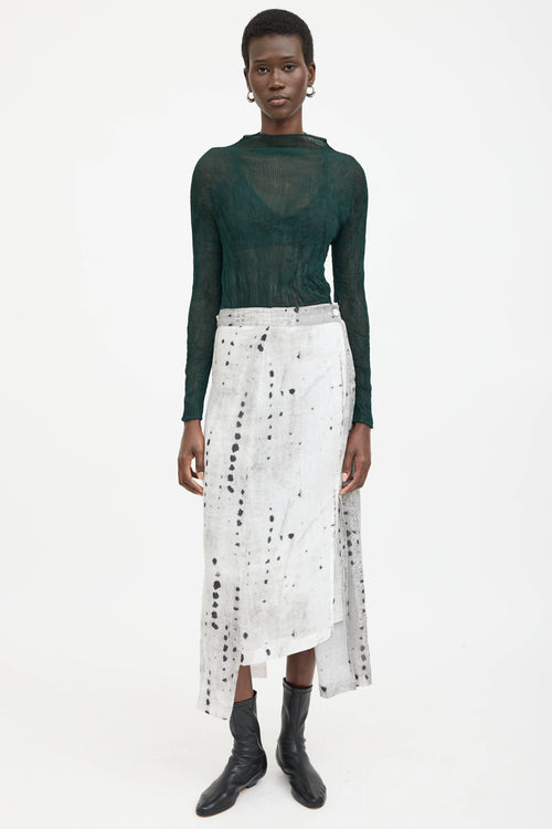 Issey Miyake Pleated Mock Neck Top