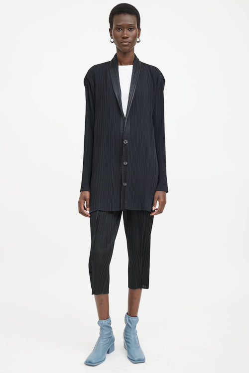 Issey Miyake Pleated Shawl Cardigan