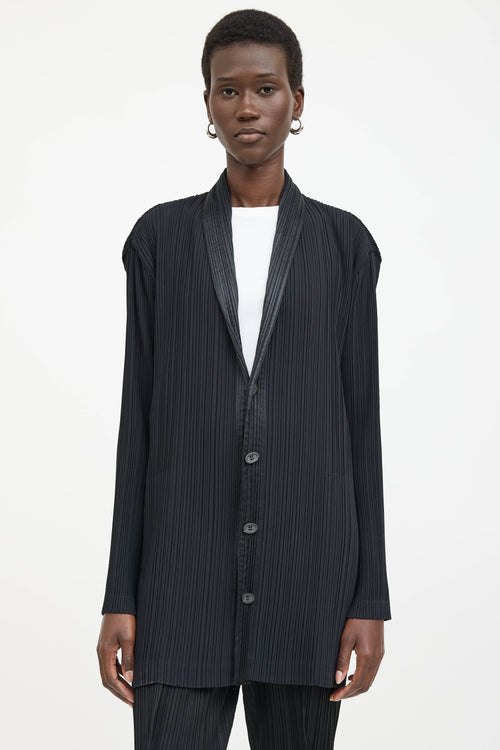 Issey Miyake Pleated Shawl Cardigan