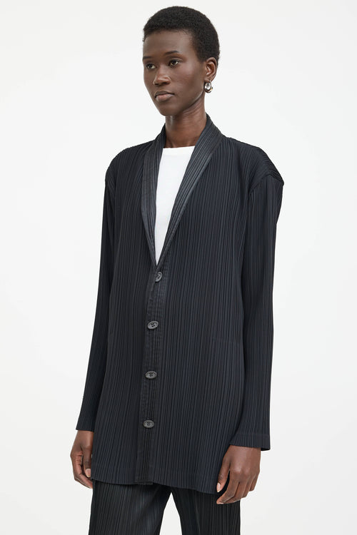 Issey Miyake Pleated Shawl Cardigan