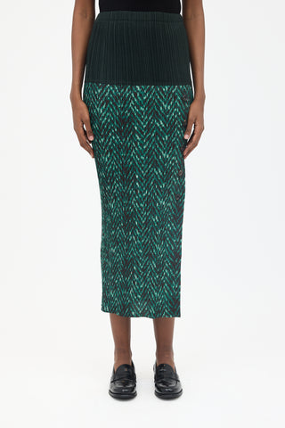 Issey Miyake Pleated Side Button Skirt