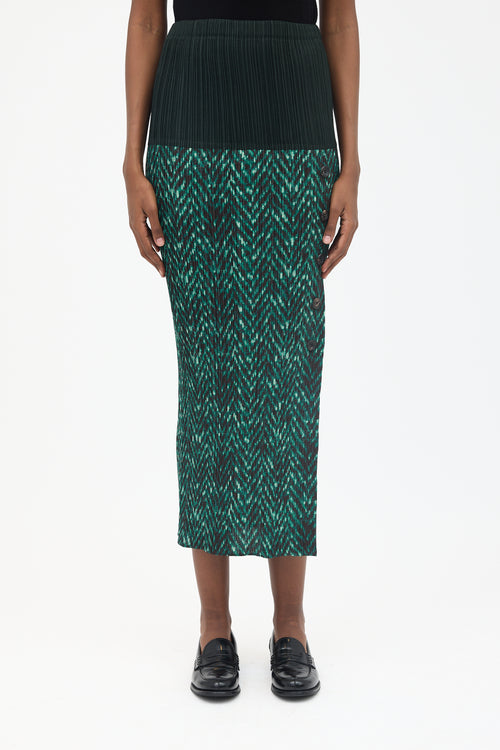 Issey Miyake Pleated Side Button Skirt