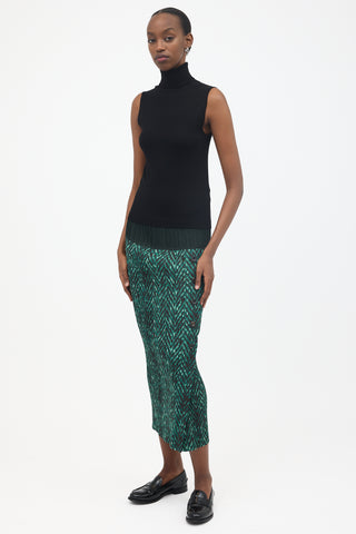 Issey Miyake Pleated Side Button Skirt