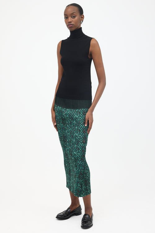 Issey Miyake Pleated Side Button Skirt