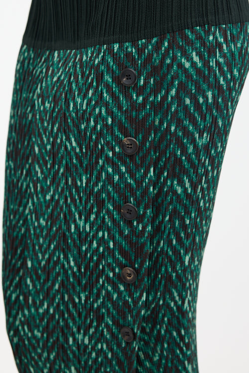 Issey Miyake Pleated Side Button Skirt