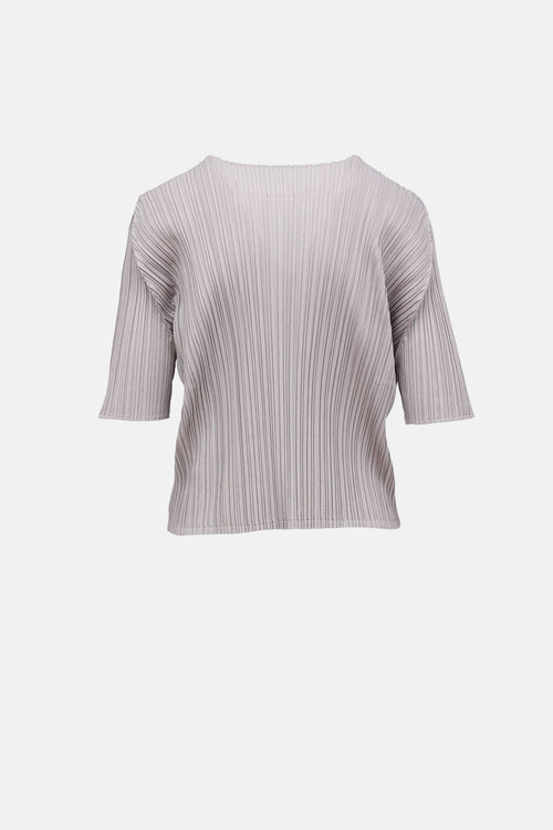 Pleats Please Issey Miyake Pleated Short Sleeve Top
