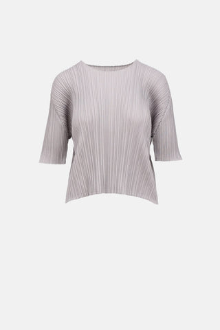 Pleats Please Issey Miyake Pleated Short Sleeve Top