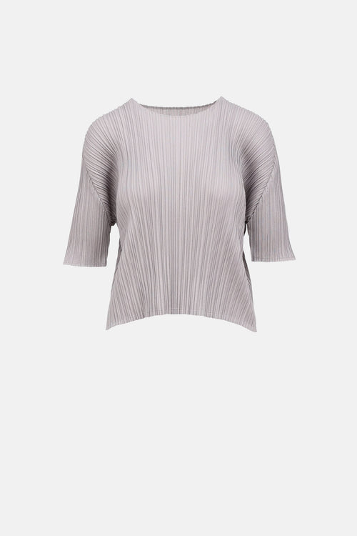 Pleats Please Issey Miyake Pleated Short Sleeve Top