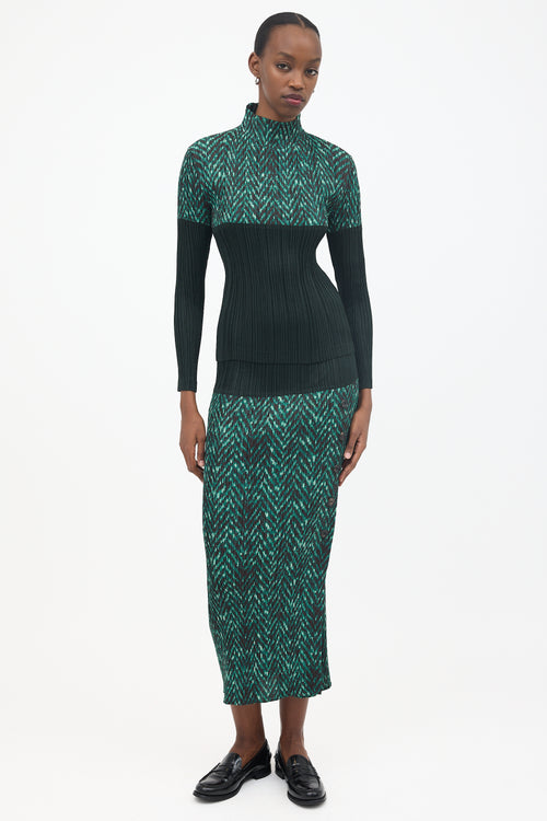 Issey Miyake Pleated Turtleneck Top