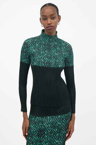 Issey Miyake Pleated Turtleneck Top