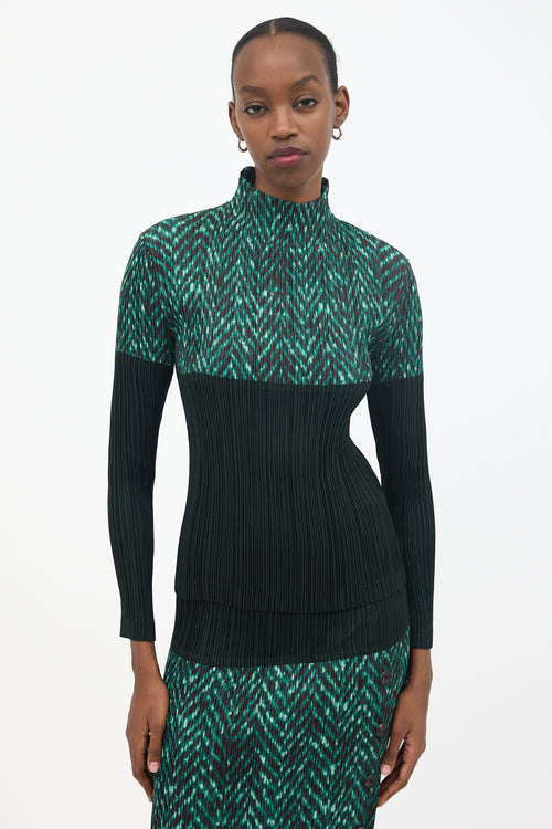 Issey Miyake Pleated Turtleneck Top