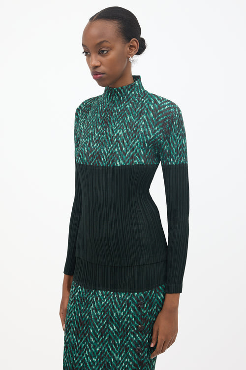 Issey Miyake Pleated Turtleneck Top