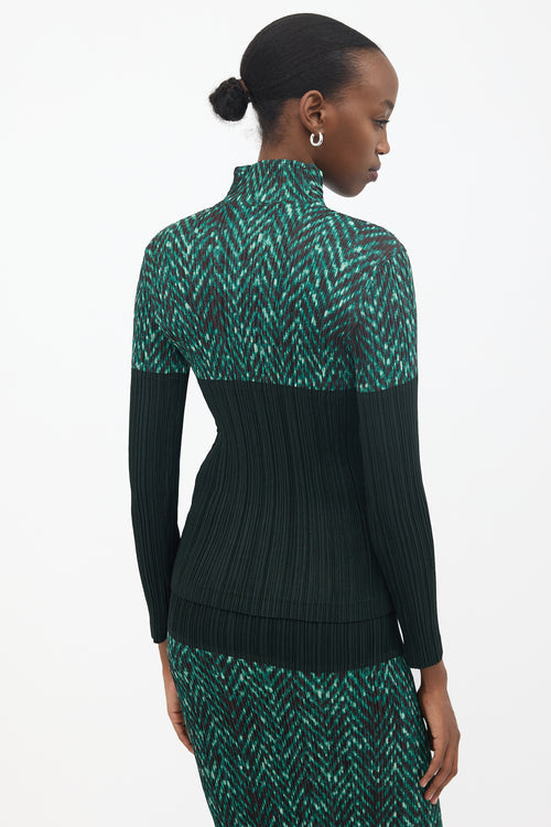 Issey Miyake Pleated Turtleneck Top