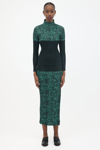 Issey Miyake Pleated Turtleneck Top
