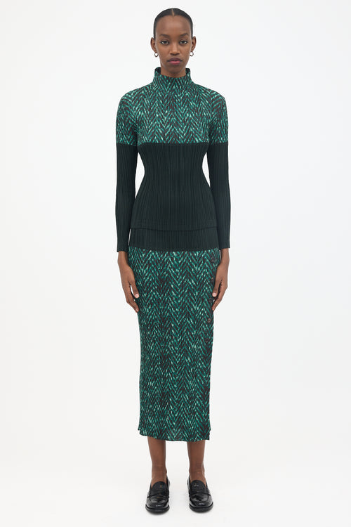 Issey Miyake Pleated Turtleneck Top