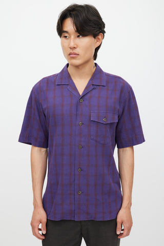 Issey Miyake Purple & Red Plaid Shirt
