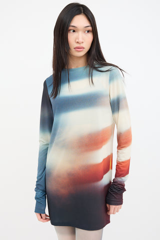 Issey Miyake Teal & Orange Light Leak Top