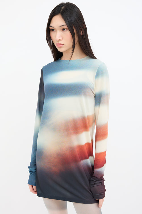 Issey Miyake Teal & Orange Light Leak Top