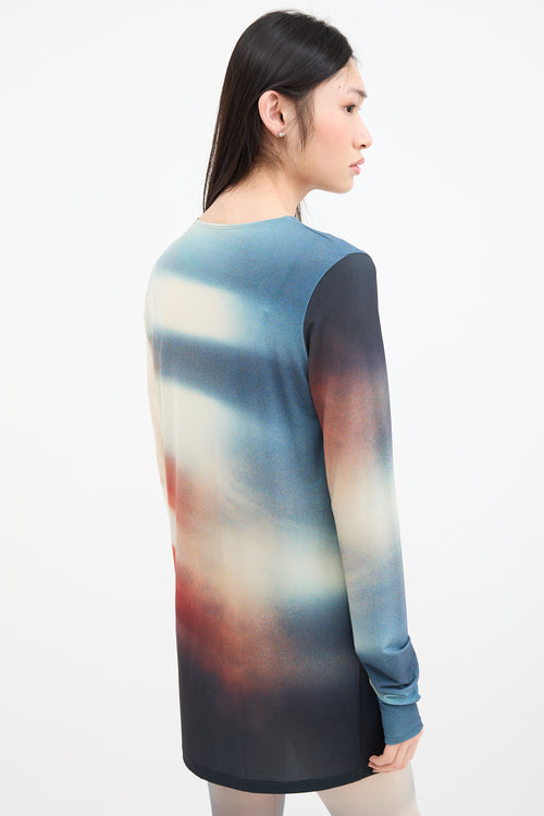 Issey Miyake Teal & Orange Light Leak Top