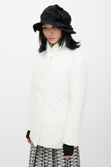 Issey Miyake White Padded Shawl Jacket